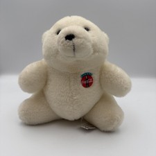 Coca-Cola Plush Polar Bear with Always Coca Cola Badge 7" 90s VTG Stuffed Animal