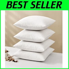 20x20 White Feather Throw Pillow Inserts, Pack of 4