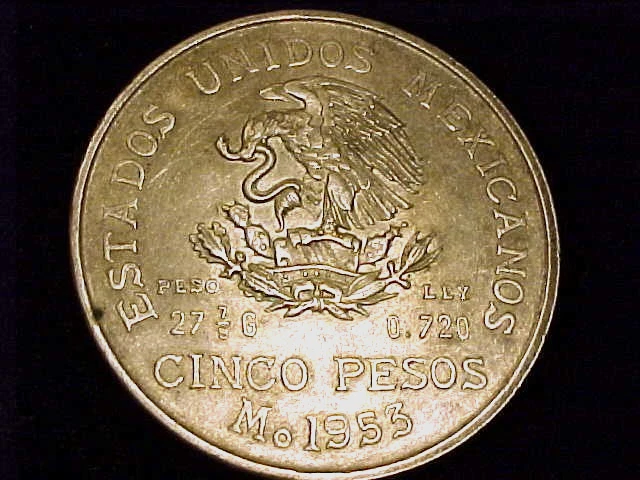 Circulated 5 Pesos 1953 Mexican Coins (1905-Now) for sale | eBay