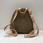 Calvin Klein Beige Monogram Logo Mini Backpack Bag Gold Hardware — photo 2