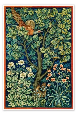 Poster Wandteppich mit Fasan - William Morris