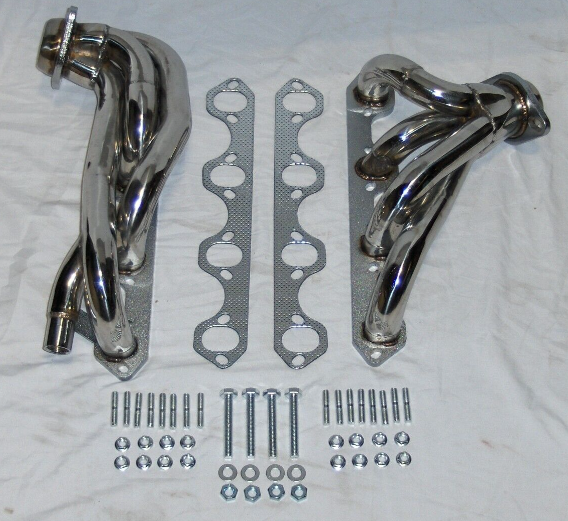 Ford F-150/Bronco 1987-1995 351W 5.8L BBK Performance Polished Silver Ceramic Shorty Headers 1 5 8