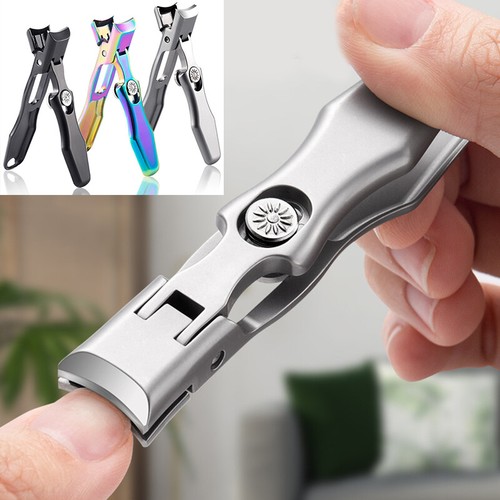 Portable Ultra Sharp Nail Clippers Wide Jaw Opening Anti-Splash Stainless Steel - Picture 1 of 27