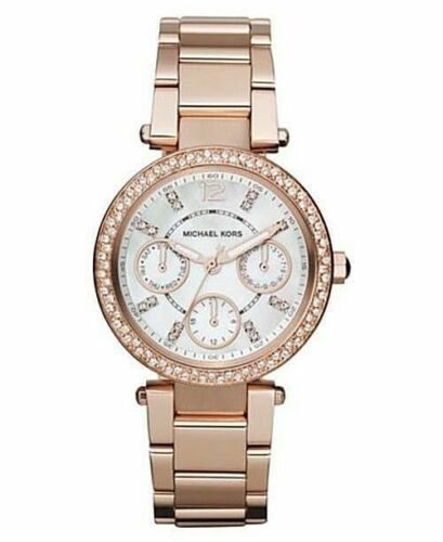Michael Kors Womens Janelle Rose Gold Watch, MK Logo Dial Michael Kors Womens Janelle Rose Gold Watch, MK Logo Dial