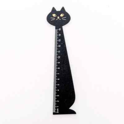 Cute Cartoon Cat Wood Ruler for Learning and Stationery Supplies