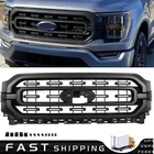 For 2021 2022 2023 Ford F-150 F150 XLT Matte Black Front Bumper Grille Grill