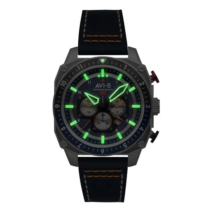 AVI-8 Unisex Blue Dial Leather Band Chronograph Quartz Watch - AV-4100-02 - Image 4 of 4