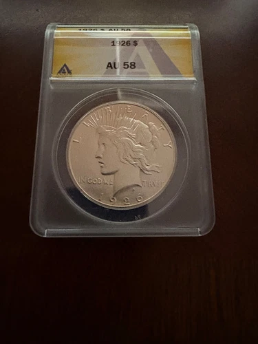 1926 Peace Silver Dollar,  ANACS AU 58 Silver $1 Coin