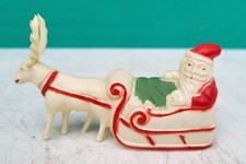 Christmas Santa Reindeer Sleigh Viscoloid Celluloid Antique 1920s