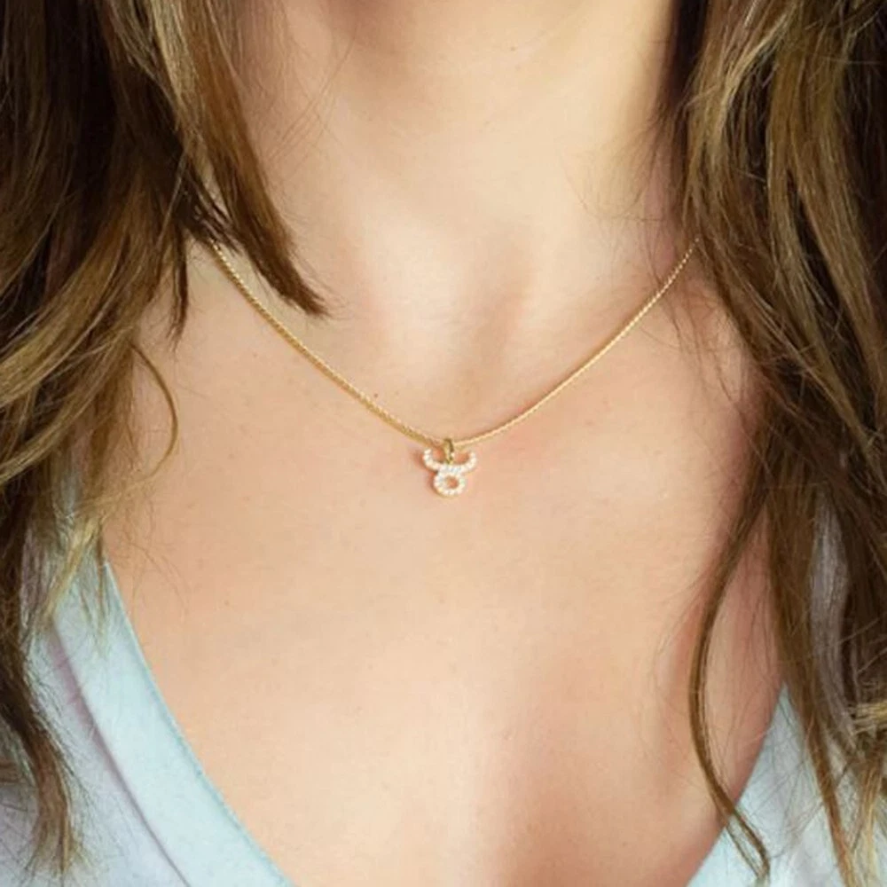 Zodiac Taurus Symbol Gold Necklace | Minimal Style