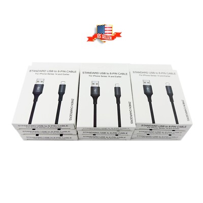 Wholesale iPhone and Android Phone Charging Cables USB-C 8-Pin 5ft Bulk Lot