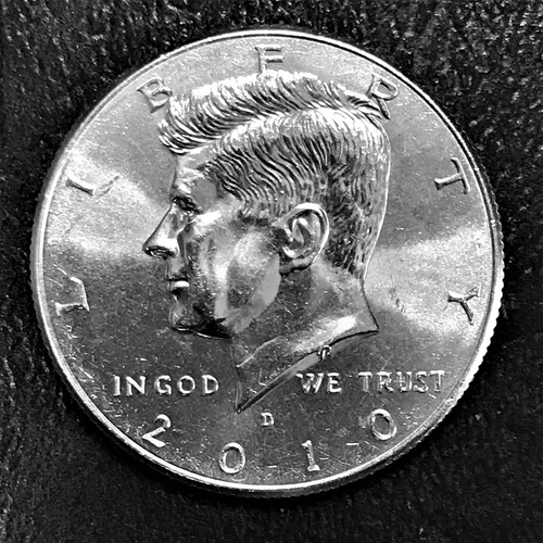 2010 D Kennedy Half Dollar Clad Brilliant Uncirc 1 Coin from Sealed Mint Bag BU
