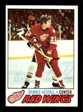 DENNIS HEXTALL SIGNED 1977-78 TOPPS HOCKEY #197 - DETROIT RED WINGS AUTO