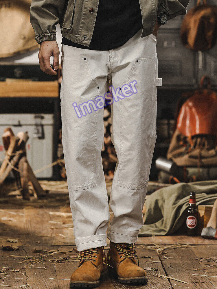 Men's American Work Pants Straight Fit Heavyweight Pearl Casual Wear