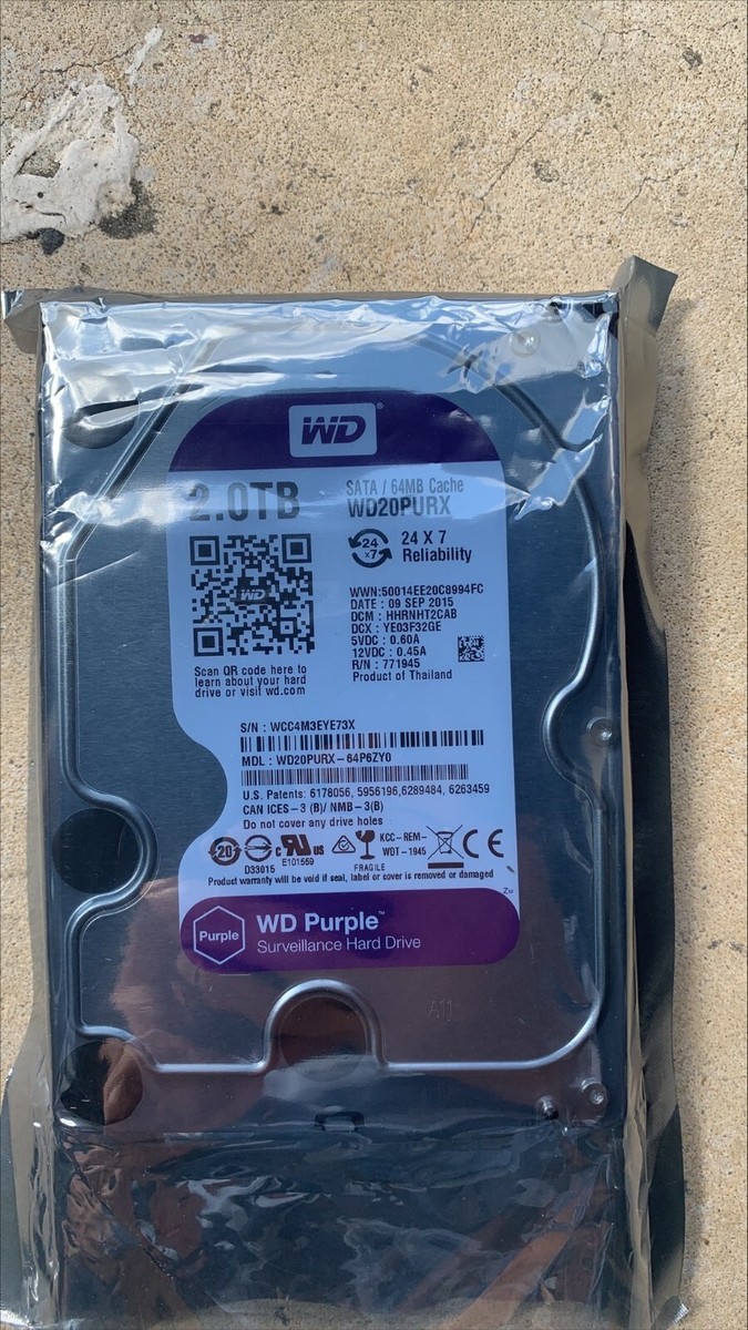 Wd WD20PURX-64P6ZY0 Purple 2TB 5.4k SATA 6Gbps 64MB Cache Wd WD20PURX-64P6ZY0 Purple 2TB 5.4k SATA 6Gbps 64MB Cache