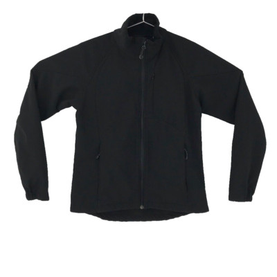 Black Diamond Womens Jacket Coat Waist Length Full Zip Pockets Mock Neck S