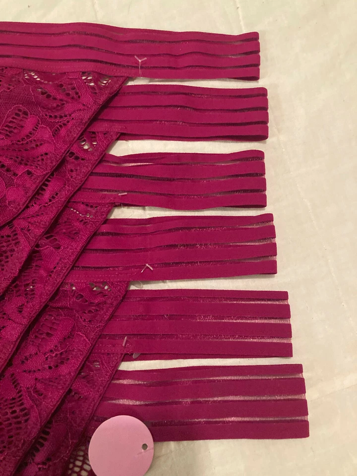 Ambrielle Mujer Nuevo Color Vino Lote De 6 L Grande (7) Tanga Tanga De Tiro Bajo Encaje Bragas Foto 3 de 4