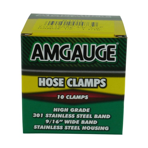 Amgauge Full Stainless Steel Hose Clamps (12-27mm) 1/2"-1.1/16" 10 Pack - Picture 2 of 4