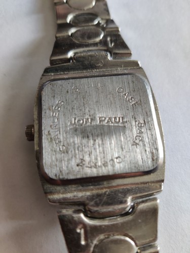 Jon Paul Quartz Watch Stainless Wrist Band With Gold Face No Battery As Is - Picture 4 of 6