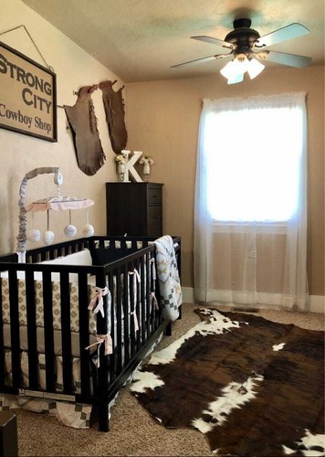 COWHIDE RUG BRINDLE TRICOLOR 7'x6' - 6'X5'5" Ft - Cow Skin Rug Leather Cow Hide - Picture 10 of 10