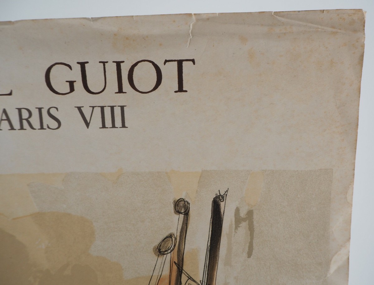 Affiche D'art Vintage Despierre 1961 - Galerie Marcel Guiot Paris - Dimensions 40x60 Cm - État D'usage