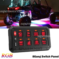 RGB 8 Gang Switch Panel Circuit Control Fit Can-am Maverick X3 Trail Sport UTV