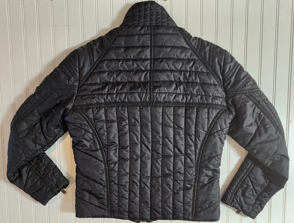 Mondo Paris Menswear - Vintage Quilted Black Bomber Biker Jacket - Size Medium  - Image 2 of 4