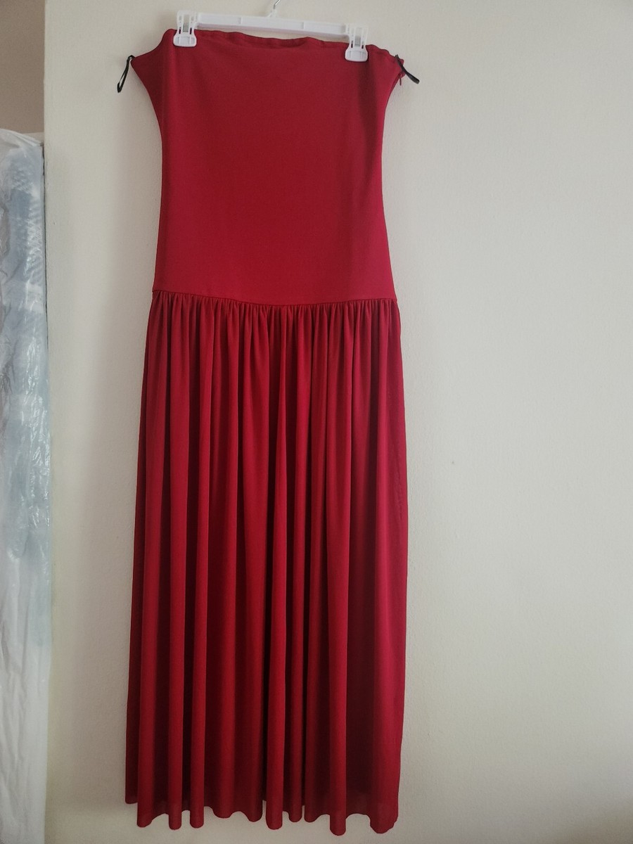 open lace back dress NWT H&M Ruched Red Midi Dress-Size Small – Second Bite main image 0
