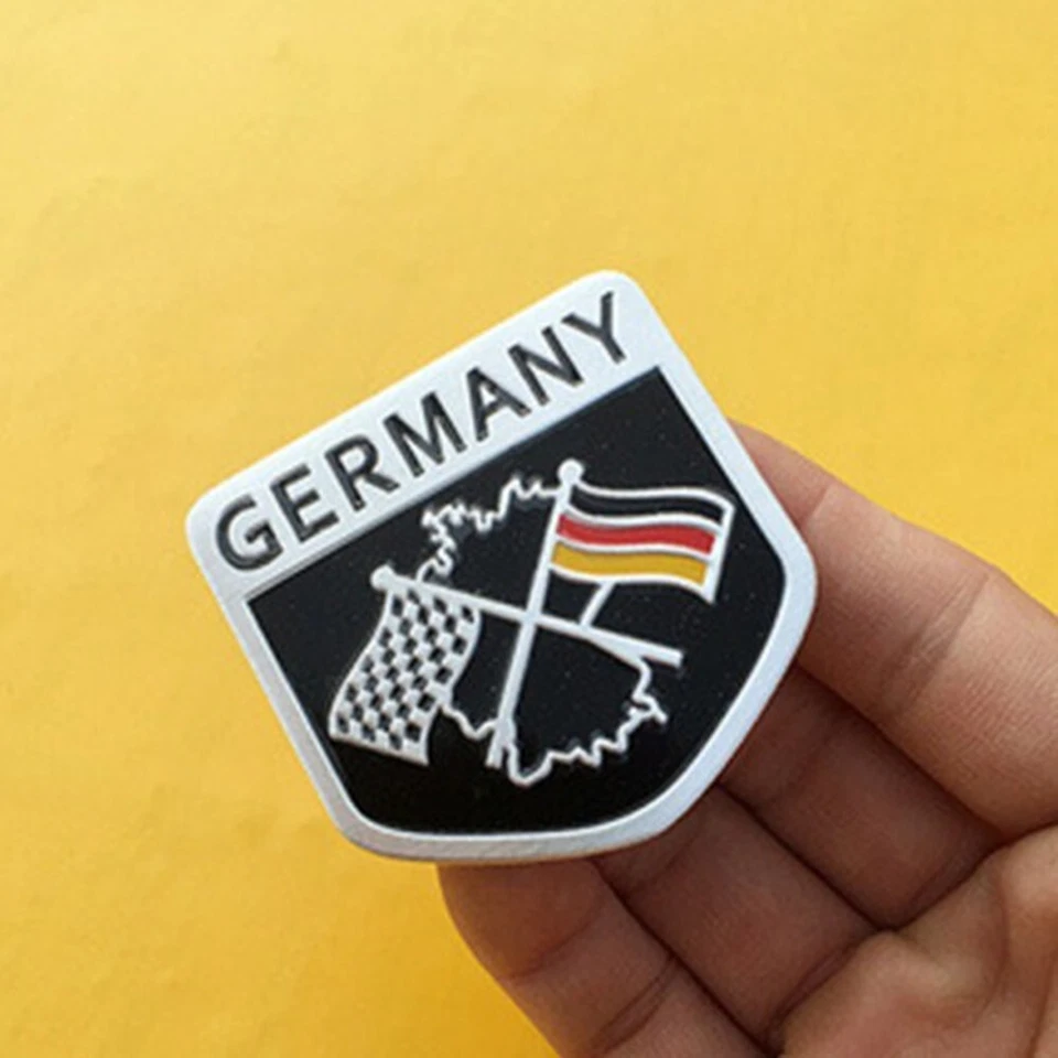 3D German Flag Car Emblem Grille Badge Metal Racing Decal Stickers Accessories - Image 4 of 4