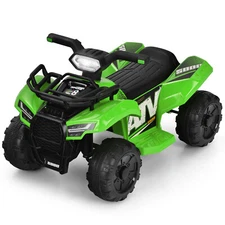 Honeyjoy Kids 6V ATV Quad Electric Ride On Car Toy Toddler w/LED Light&MP3 Green