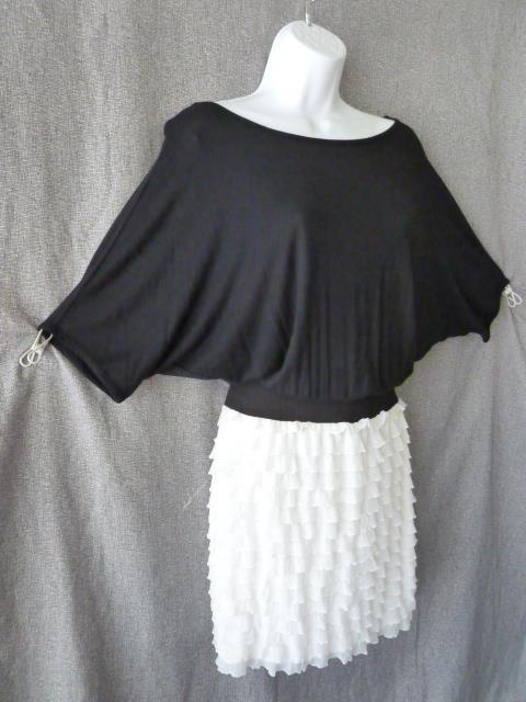 Anthropologie~Nordstrom~B&W Slouch Jersey Top~15-Ruffle Pencil Skirt Dress~XS/S  | eBay