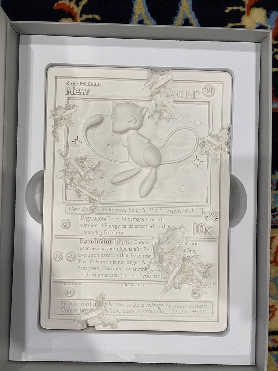 Pokémon Daniel Arsham White Crystalized Mew Card Sculpture Pokémon Daniel Arsham White Crystalized Mew Card Sculpture