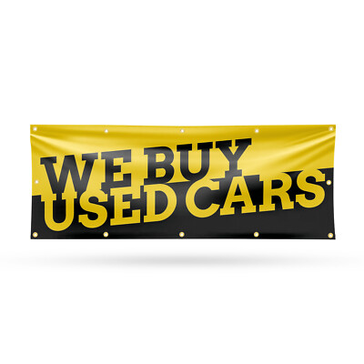 We Buy Used Cars Vinyl Banner Sign with Metal Grommets Heavy-Duty Single-Sided
