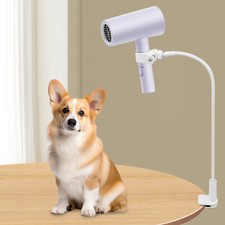 360 Degree Rotating Hair Dryer Stand Adjustable Stand Holder Hands-Free White