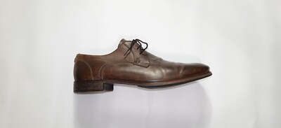 John Varvatos Hand Made Leather Derby Shoes in Brown Size 