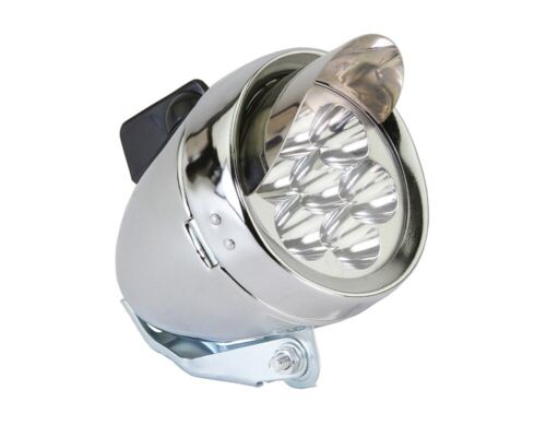 F&R ORIGINAL LOWRIDER Bicycle Bike Bullet Light W/Visor 7 LED Bulbs Chrome - Afbeelding 1 van 1