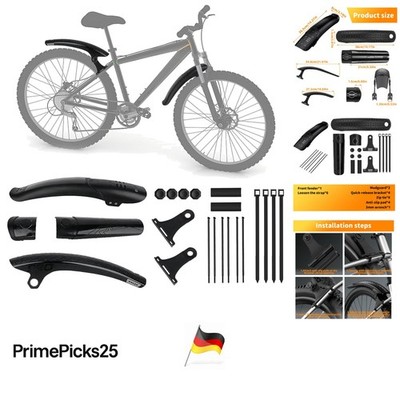 Fahrrad Schutzblech Set 24-29 Zoll schwarz verstellbar cleane Montage