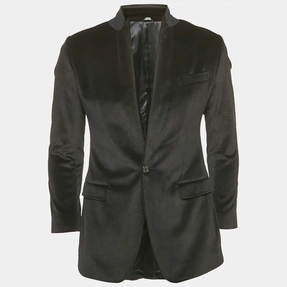 Blazer Martini Dolce Gabbana preto veludo peito único P