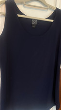 Clara Sun Woo Dark Navy Tank NWT Travel Friendly Large Made in USA Women L