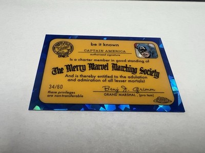 2025 Topps Marvel Chrome Sapphire CAPTAIN AMERICA Merry Marching Society /60