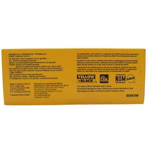 DeWalt DCF870B 20V Hydraulic Cordless 1/4" Impact Driver, 500 in-lb (Tool-Only) - Picture 9 of 9
