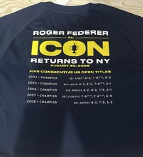 2026 US Open x Uniqlo Roger Federer AN ICON RETURNS TO NY tee shirt size S-2XL