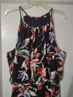 T Tahari Jumpsuit Women's Size L Black Floral Wide Leg Stretch Lined Unbranded — photo 2