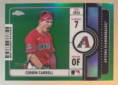 Corbin Carroll Topps Chrome 2026 Big Ticket Players Green /99