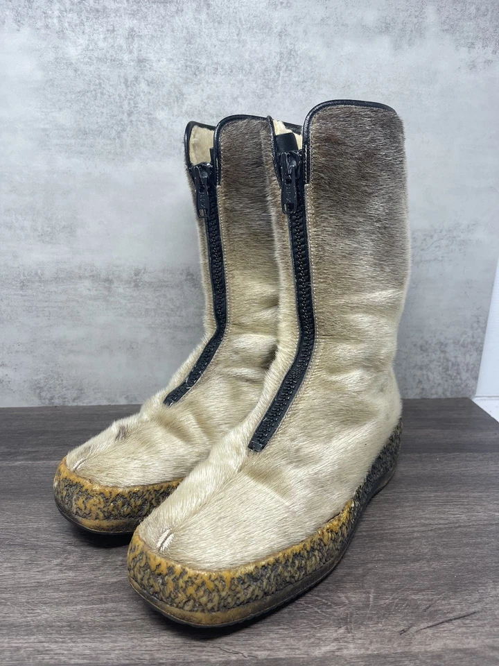 Botas PAJAR para mujer 8 sellos de piel sintética vintage cremallera alta cálida Foto 2 de 4