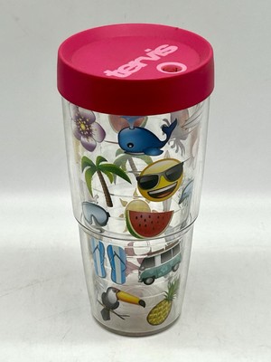 Tervis Tumbler Summertime Emojis Sun Watermelon Flip Flops Dolphins Palm Trees