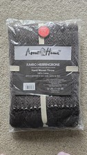 About home Jumbo Herringbone Cotton hand woven throw 127x152cm Chocolate/Natural
