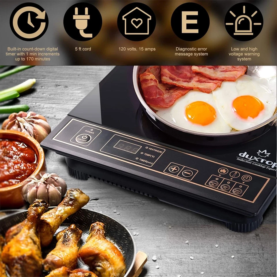 Gold Portable Induction Cooktop - 1800W Burner - Image 4 of 4