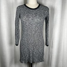 Madewell Ribbed Tee Thin Knit Sweater Dress Grey/Black Heather Size XS Cotton