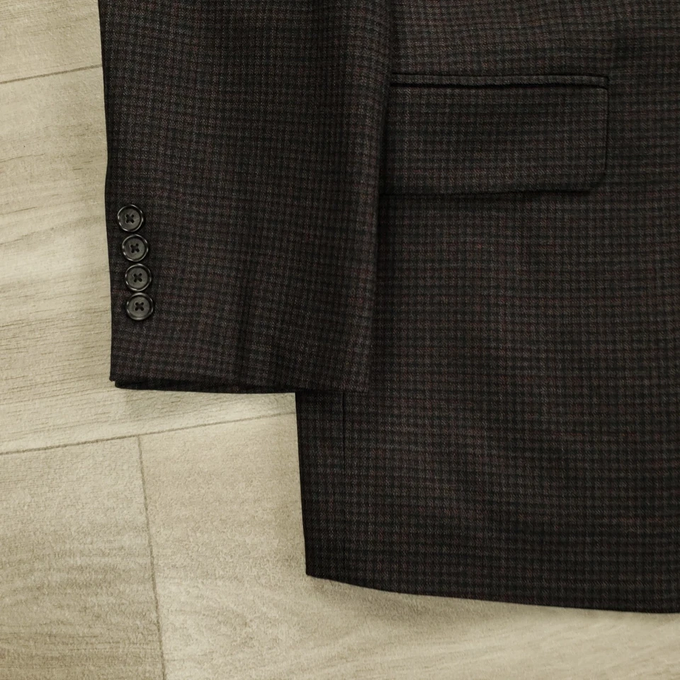 Haspel Sport Coat Men 38R Classic Wool Cashmere 2 Btn Single Vent Black Gray Red - Image 4 of 4